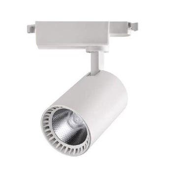 LED Railverlichting - 10W Rond - 4200K - Wit Aluminium, Huis en Inrichting, Lampen | Spots, Ophalen of Verzenden, Nieuw, Plafondspot of Wandspot