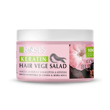 Natuurlijke haar masker met keratine rozen water en cacao, Nieuw