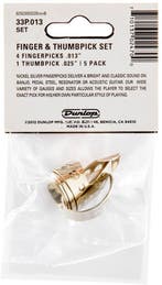 Jim Dunlop RVS vingerplectrum + duimplectrum  0.013 - 5-pack, Ophalen of Verzenden, Nieuw, Banjo