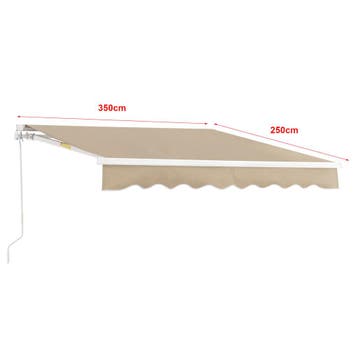 Zonnescherm Bitonto luifel handbediend met knikarm 350x250 c, Verzenden, Nieuw