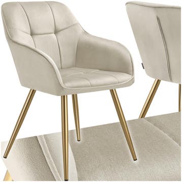 Eetkamerstoel Marilyn, fluweellook, gecapitonneerd, Huis en Inrichting, Stoelen, Verzenden, Nieuw
