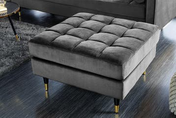 Design kruk COSY VELVET 80cm grijs fluweel gouden poten -, Ophalen of Verzenden, Nieuw