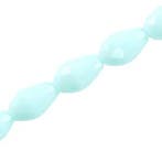 5 x Top facet kralen druppel 8x12mm Pastel turquoise opaque, Ophalen of Verzenden, Nieuw, Kraal
