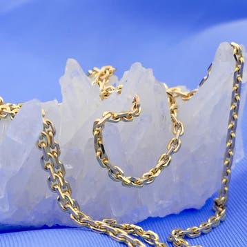 8 karaat ankerschakel ketting; 60,5 cm, Ophalen of Verzenden, Gebruikt, Geel, Goud
