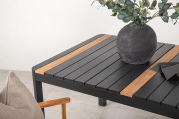 Tuintafel - Pim - Zwart  - Teak - 150*90cm - The Outsider, Verzenden, Nieuw