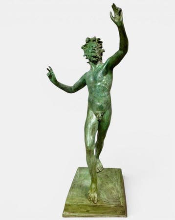 sculptuur, Fauno pompeiano - 80 cm - Brons, Antiek en Kunst, Antiek | Keramiek en Aardewerk
