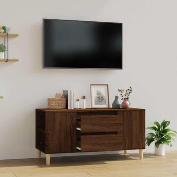 vidaXL Tv-meubel 102x44,5x50 cm bewerkt hout bruin, Minder dan 50 cm, Verzenden, Nieuw, Minder dan 100 cm