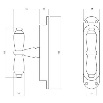 Intersteel set raamespagnolet kruiskruk incl. stangenset, Verzenden, Nieuw