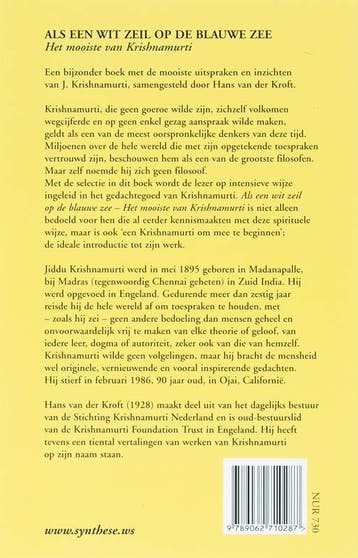 Als een wit zeil op de blauwe zee 9789062710287 Krishnamurti, Boeken, Verzenden, Gelezen, Krishnamurti