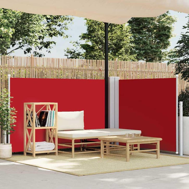 vidaXL Windscherm uittrekbaar 100x600 cm rood, Tuin en Terras, Zonneschermen, Nieuw, Verzenden