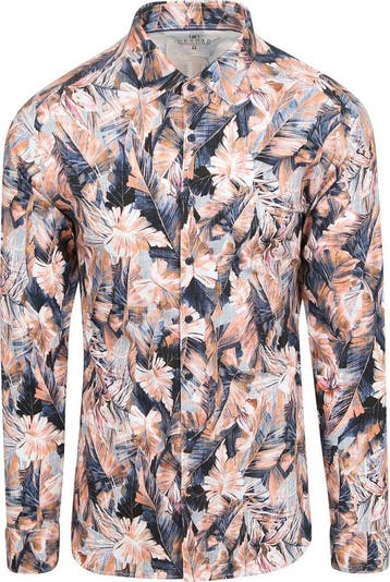 Desoto Overhemd Botanic Print Multicolour maat M Heren, Verzenden, Nieuw, Oranje, Desoto