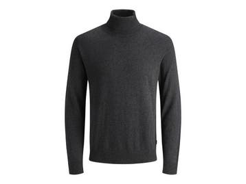 Veiling - Jack &amp; Jones Emil Knit Roll Neck Dark Grey Mel, Nieuw