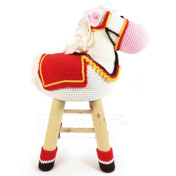 Paard van Sinterklaas Kruk Haken - Haakpret Anja Toonen -, Hobby en Vrije tijd, Ophalen of Verzenden, Nieuw