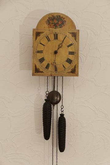 Zwarte Woud wandklok - Antiek Hout, Messing, Ijzer -