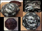 Mother-of-pearl inlaid octagonal lidded container with