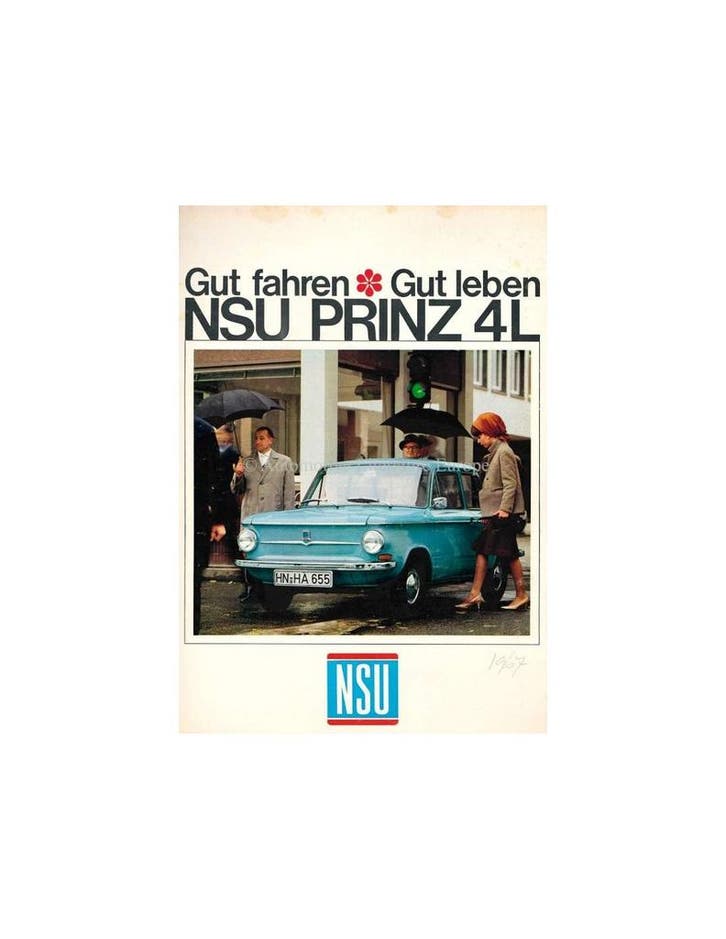1967 NSU PRINZ 4L BROCHURE DUITS, Boeken, Auto's | Folders en Tijdschriften