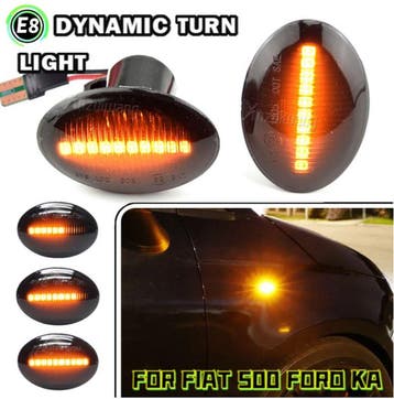 Dynamisch knipperlicht ZWART Fiat 500, Ford Ka, Lancia,, Nieuw