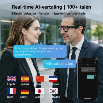 AI Smart Bril met Camera: Vertaling, Foto/Video, 3600mAh Bat, Verzenden, Nieuw