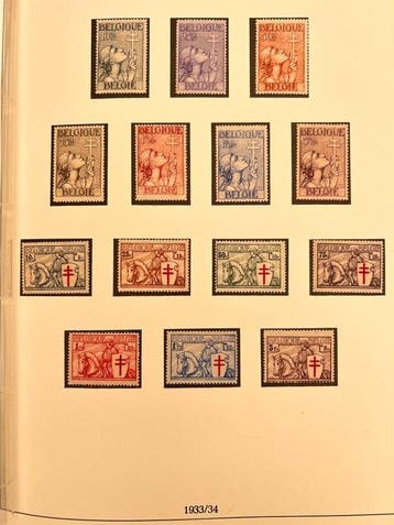 België 1933/1934 - Anti-Tuberculosis – “Croix de Lorraine”, Gestempeld