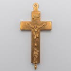 Relikwiekruis, 19e-eeuw - Messing - 1850-1900, Antiek en Kunst