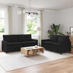 vidaXL Bankstel 2 pcs Zwart Fluweel, Huis en Inrichting, Verzenden, Nieuw, Stof, Minder dan 150 cm