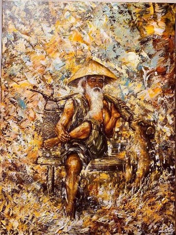 Le Van L (1987) - Porteur de Sagesses 80 60 cm