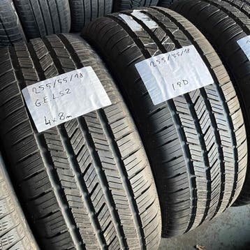 4 x Goodyear 255-55-18 Zomerbanden 8mm, 18 inch, Gebruikt, 255 mm, Ophalen of Verzenden
