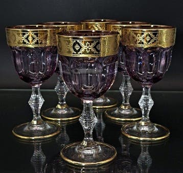 Artemisia - Drinkset (6) - Kristal, goud 24 karaat