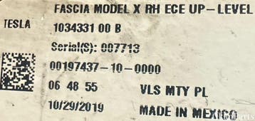 Tesla Model X LED Dagrijverlichting rechts 1034331-00-B, Ophalen, Gebruikt