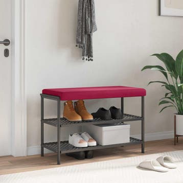 vidaXL Bankkussen fluweel Wijnrood Diepte 35 cm, Verzenden, Nieuw, Rood