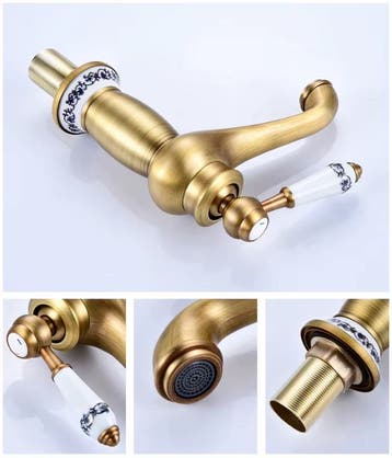 Retro Wastafelkraan – Antiek Bronzen Kraan – Nieuw Design, Doe-het-zelf en Verbouw, Sanitair, Verzenden, Nieuw, Kraan