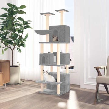 vidaXL Kattenmeubel met sisal krabpalen 180 cm lichtgrijs, Verzenden, Nieuw