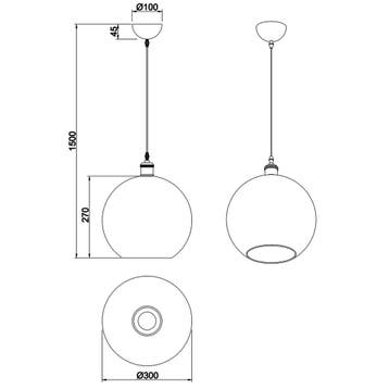 LED Hanglamp - Trion Dini - E27 Fitting - Rond - Mat Goud -, Huis en Inrichting, Ophalen of Verzenden, Nieuw, Metaal, Overige fittingen