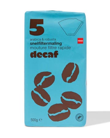 HEMA Filterkoffie decaf - 500 gram 2 voor 11.99, Verzenden, Nieuw