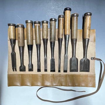 Tataki Oire Nomi | Bench Chisels Carving w/Roll Case -