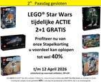 LEGO Star Wars Stapel Korting plus 2+1 GRATIS tot wel 40%, Ophalen of Verzenden, Nieuw, Complete set, Lego