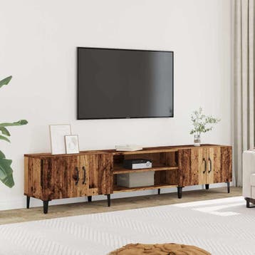 vidaXL Tv-meubel 180x31,5x40 cm bewerkt hout oud houtkleurig, Minder dan 50 cm, Verzenden, 75 cm of meer, Nieuw