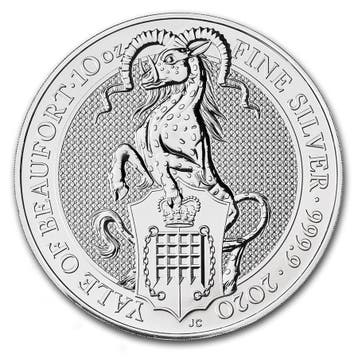 Queens Beast The Yale of Beaufort 10 oz 2020, Postzegels en Munten, Verzenden, Losse munt, Zilver