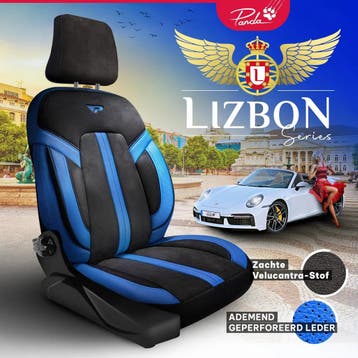 Sitzbezüge Lisbon Serie   Schwarz Blau  – Alcantara-Stoff –, Ophalen of Verzenden, Nieuw