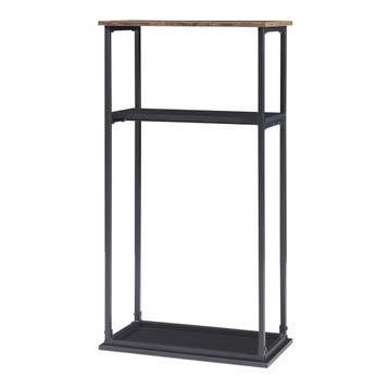 [en.casa] Brandhout rek Turku houtopslag 112x60x30 cm zwart, Verzenden