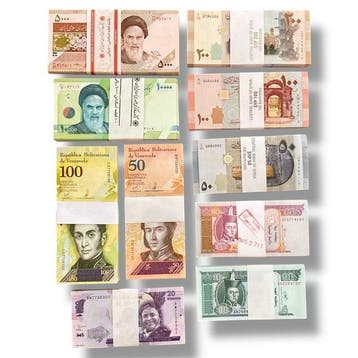 Wereld. - 10 Bundles / 1000 banknotes - Various Dates