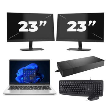 HP ProBook 440 G9 -   i3-12e 8GB  - 256GB  + 2x 23 inch, Computers en Software, Windows Laptops, Qwerty, Verzenden, Refurbished