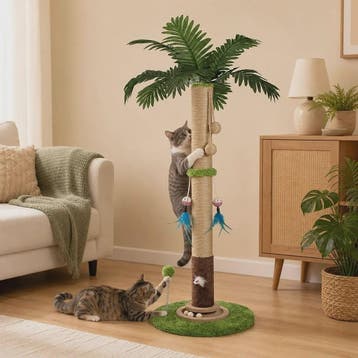 Luxe Kattenkrabpaal met Hangende Bal en Speeltoren - Natuurl