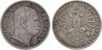 1 taler, daalder Duitsland Vereinstaler, daalder Preussen..., Verzenden