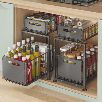 2-Laags Uittrekbare Kast Organizer - Verstelbare Keuken Opbe, Verzenden, Nieuw