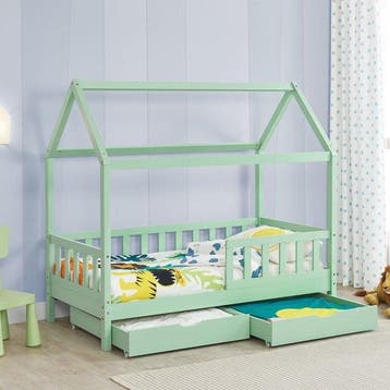 2dekans | Juskys – Marli Kinderbed & Huisbed Met Bedladen –, Kinderen en Baby's, Kinderkamer | Bedden, Ophalen of Verzenden, Zo goed als nieuw