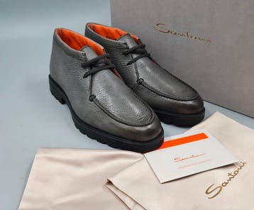 Santoni-UK6-Chukka-Grained leather-No Minimum!!! -, Nieuw