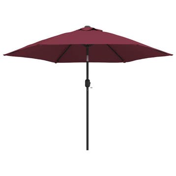 vidaXL Parasol met LED-verlichting en stalen paal 300 cm, Verzenden, Nieuw, 3 tot 4 meter