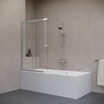 Badwand 100x150cm 2 delige schuifdeur 5mm Nano glas chroom, Verzenden, Nieuw