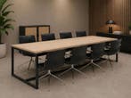 Vergaderset voor 8 personen; Vergadertafel industrieel met, Huis en Inrichting, Tafels | Eettafels, Ophalen of Verzenden, Gebruikt
